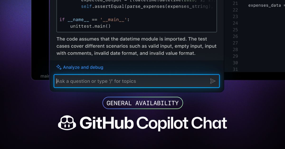 GitHub Copilot chat now available for organizations and individuals ...