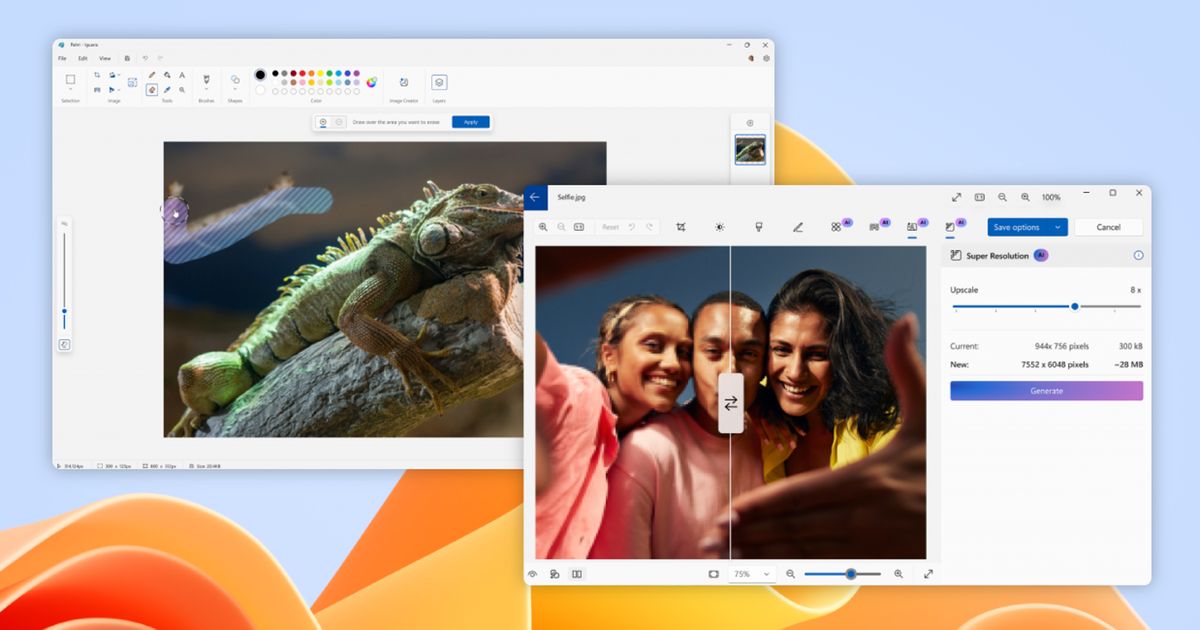 Mircosoft Paint Edit Filter Microsoft Paint and Photos app to get AI-powered editing tools & super ...