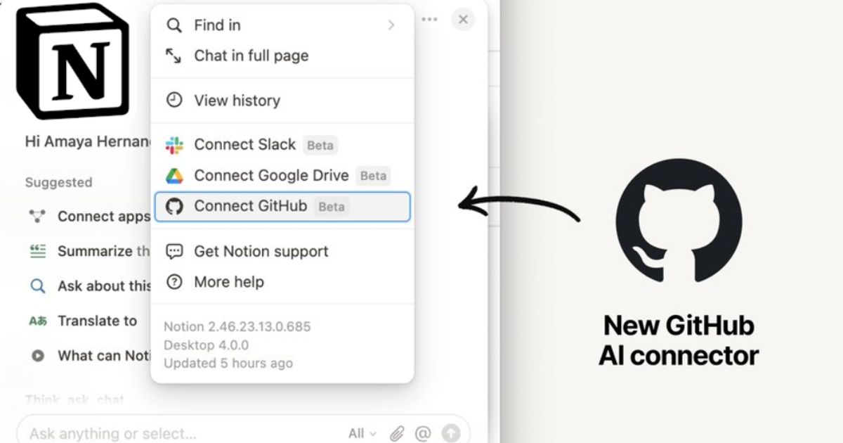 Notion AI integrates with GitHub for improved querying | AlternativeTo