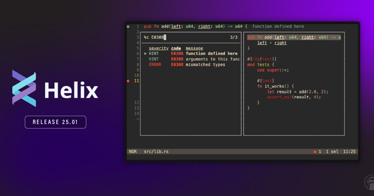 Helix 25.01 released with path completions, UI revamp, and enhanced ...