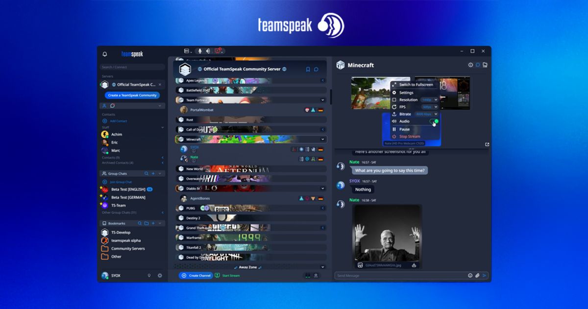 TeamSpeak launches a major update with a big redesign, screen sharing ...