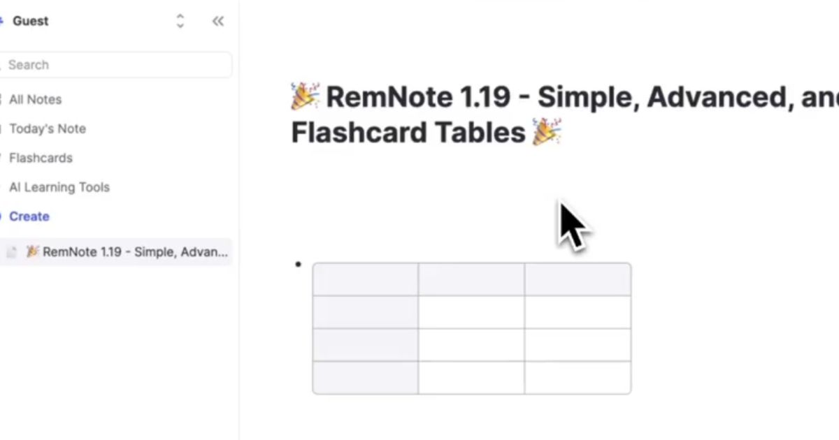 Remnote Table RemNote unveils new feature: Tables V2 | AlternativeTo