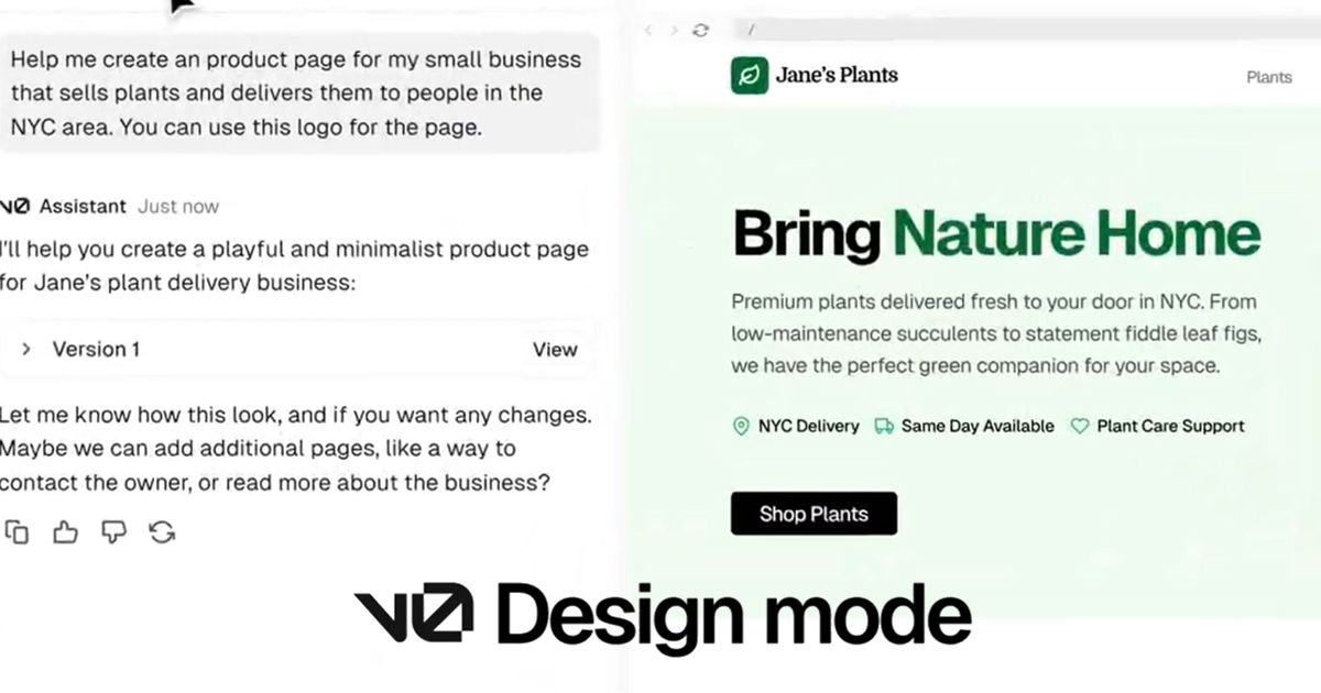 v0 introduces real-time Design Mode for instant generation editing ...