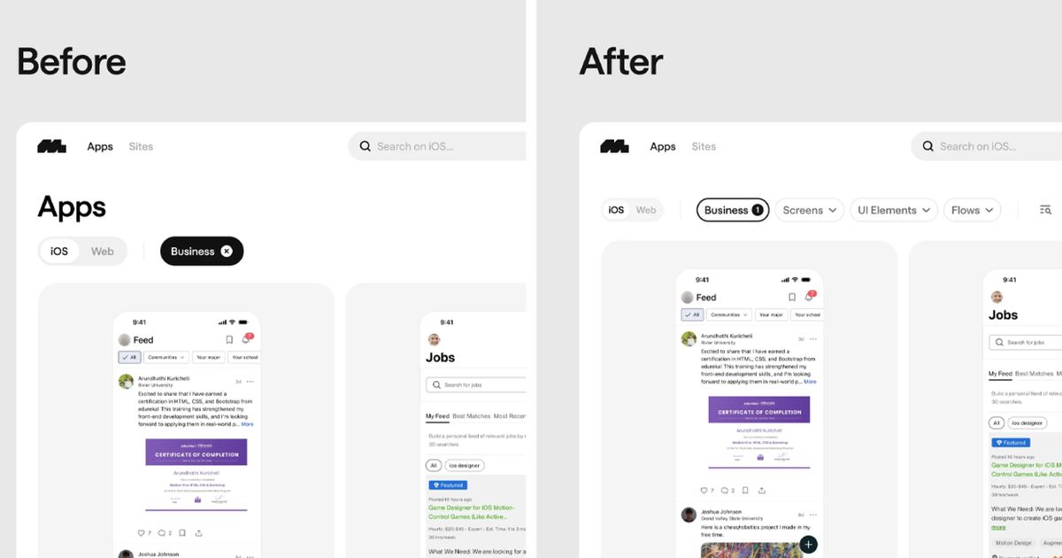 New Mobbin update adds layered filters and sticky tabs | AlternativeTo