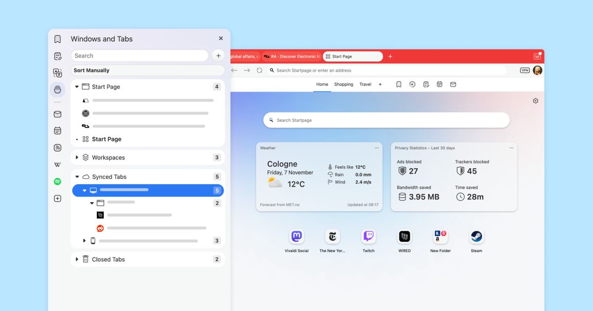 Vivaldi 7.7 brings cross-device tab access, unified start page, and ...