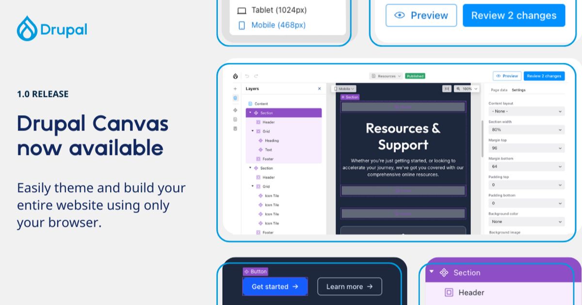 Drupal introduces Canvas, a visual builder for easier and more flexible ...