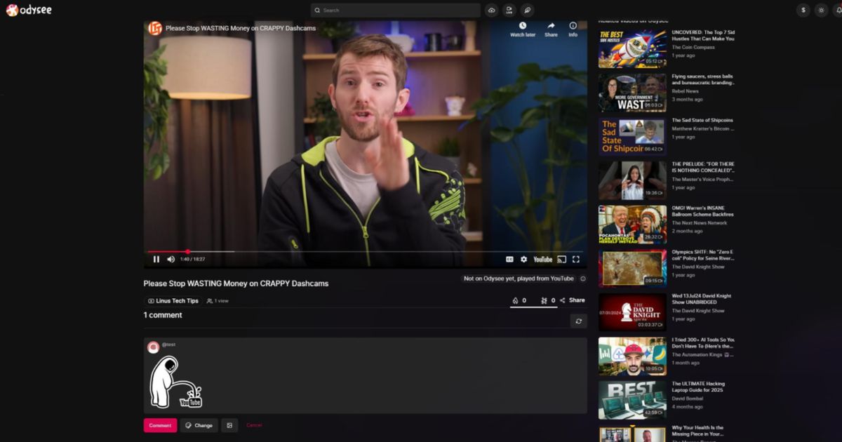 Odysee plans feature to play any YouTube video directly inside its app soon without ads