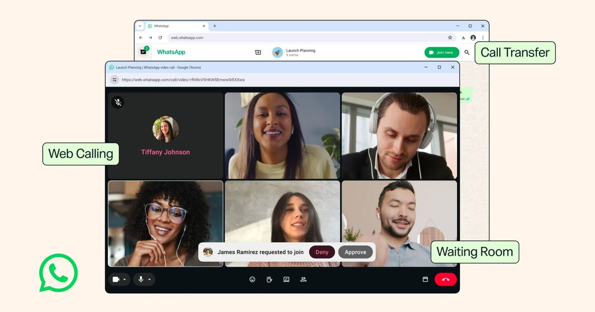 WhatsApp brings web calling, call transfer, waiting rooms, QuickHD, and noise suppression