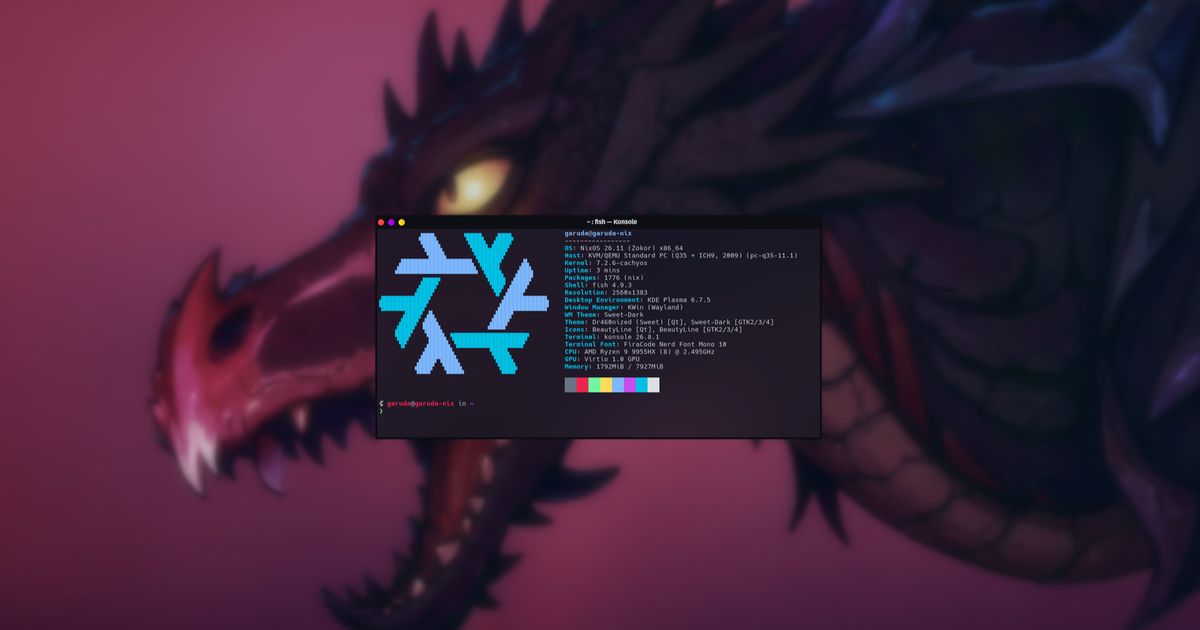 Introducing Garuda Nix, a new NixOS-based Linux distribution with the Garuda look and feel