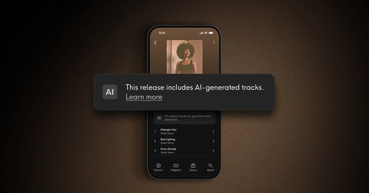 Qobuz now displays a tag alerting users when music has been identified as AI-generated
