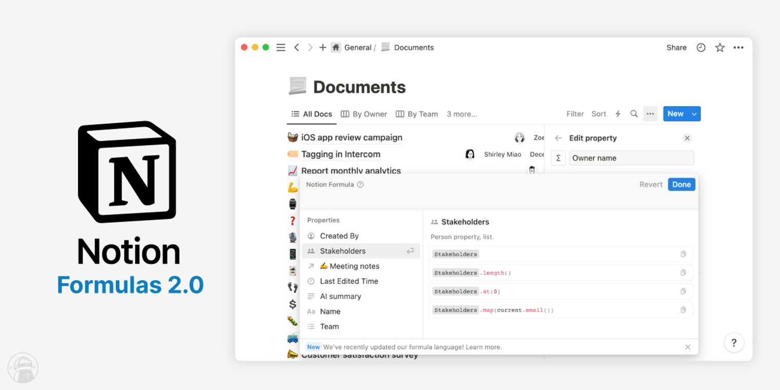 Notion Formlua Notion Formulas 2.0: Enhanced formula feature for simplified writing ...