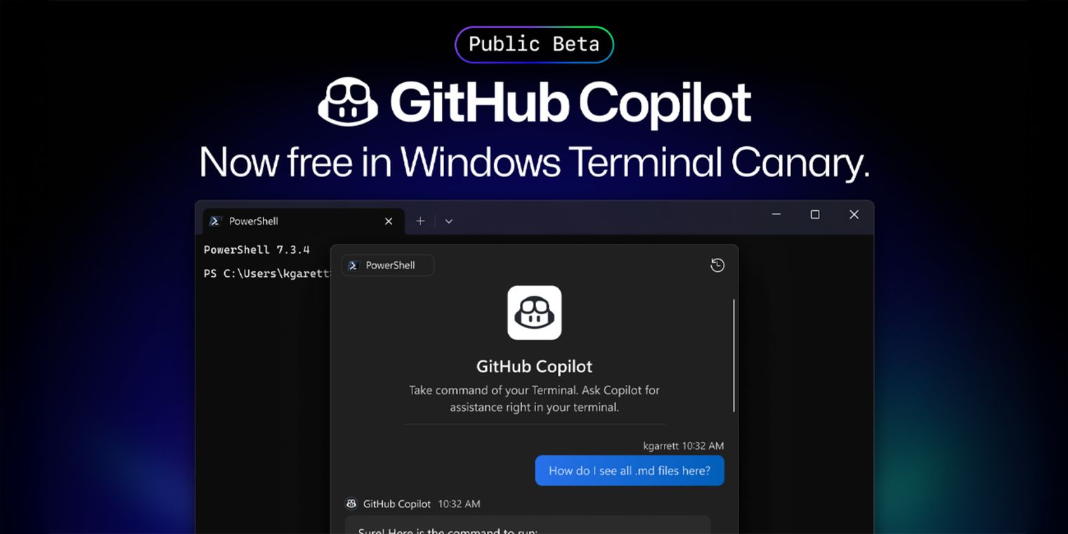 GitHub Copilot now free in Windows Terminal Canary with AI-powered ...