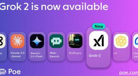 Grok 2 launches on Poe with 6 diverse prompt bots image