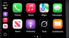 Grok voice mode launches for Apple CarPlay, enabling hands-free AI chat image