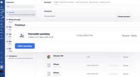 Inoreader adds passkey support for passwordless sign-in on web image