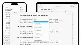 iA Writer 8 merges search and outline with new Liquid Glass design image