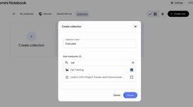 Gemini Notebook adds flexible Collections feature for all users image