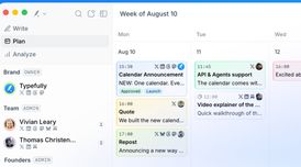 Typefully updates calendar with unified team view and planned posts image