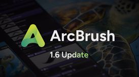ArcBrush 1.6 adds pressure-sensitive brushes and non-destructive painting image