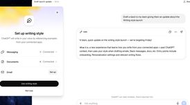 ChatGPT Work learns writing style from connected work apps image