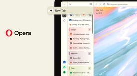 Opera moves vertical tab controls and new tabs to the top image