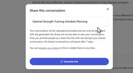 Brave 1.95 adds encrypted sharing for Leo conversations image