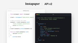 Instapaper API v2 adds OAuth 2, SDKs and full account sync image