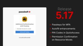 Passbolt 5.17 brings passkeys for MFA, autofill enhancements, and PIN codes in QuickAccess image