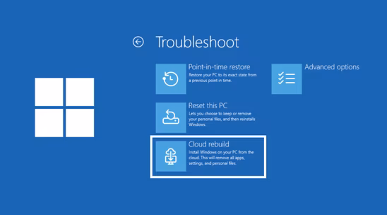 New Windows 11 experimental build adds Cloud Rebuild recovery option & other enhancements image