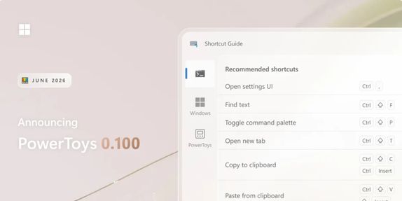 PowerToys 0.100 (not 1.0) launches with redesigned Shortcut Guide and Extension Gallery image