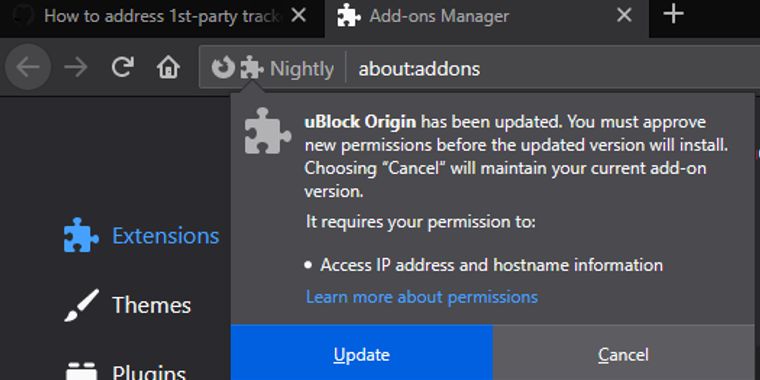 uBlock Origin 1.25 will feature protection against canonical name adblocking bypass