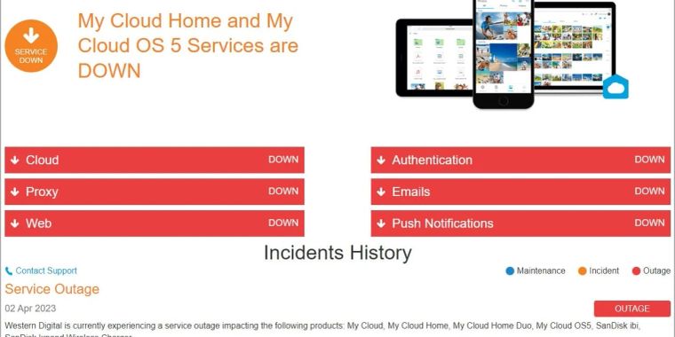 My Cloud NAS service is down after a cyber attack to Western Digital