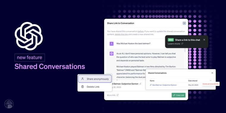 OpenAI has added a link-sharing feature in ChatGPT to improve collaboration and the exchange of ideas