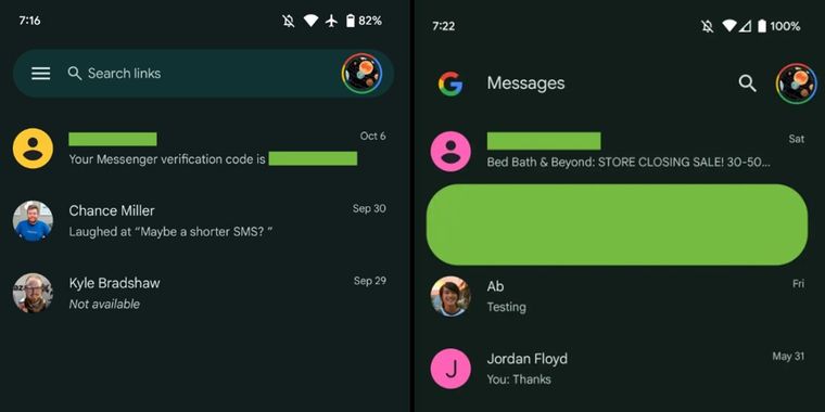 Google Messages update for Android 14 Beta users says farewell to its navigation drawer