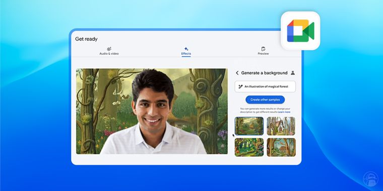 Google tests AI-Generated video backgrounds for Google Meet in Workspace Labs