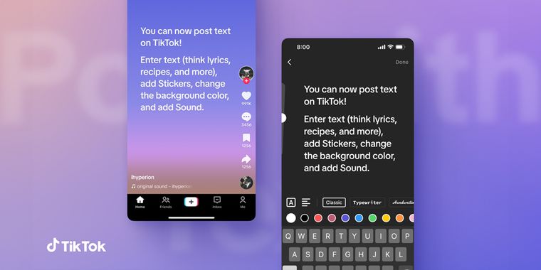 TikTok expands creative options with new Text-Composition posts, mirroring Instagram stories