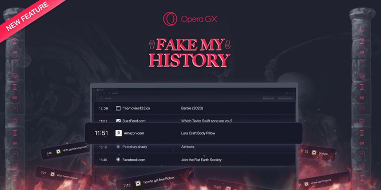 Opera GX introduces 'Fake my History' feature to protect user's online reputation posthumously