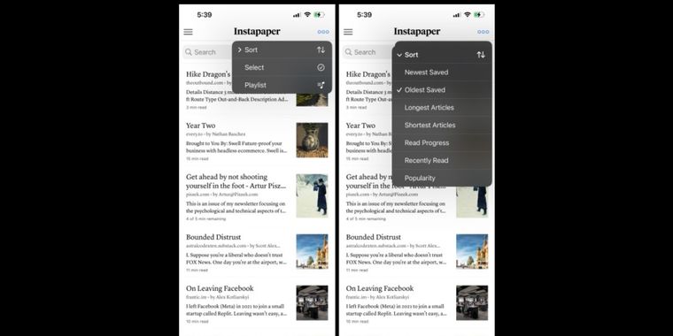Instapaper enhances Organizing and Sorting Tools across platforms and improves Siri and Shortcuts integration