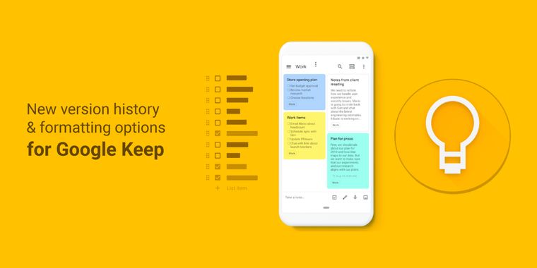 Google Keep introduces version history and text formatting features for enhanced note management