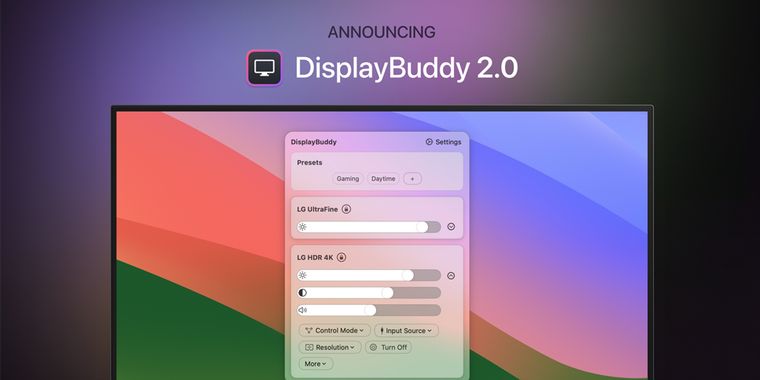 DisplayBuddy 2.0 for Mac launches with enhanced features and modernized interface