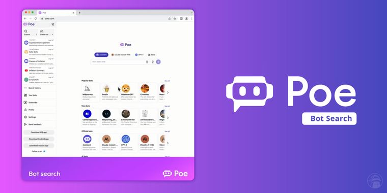 Poe AI Chatbot adds a custom bot search function and new Enterprise Package