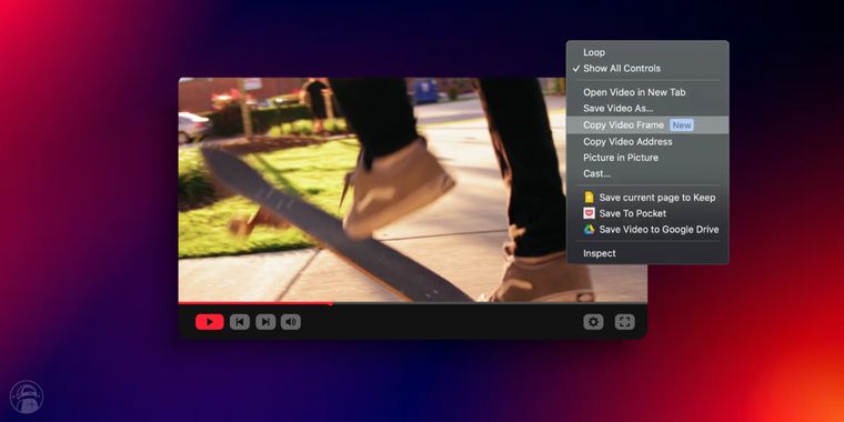 Google Chrome added a 'Copy Video Frame' feature for high-quality image captures from videos