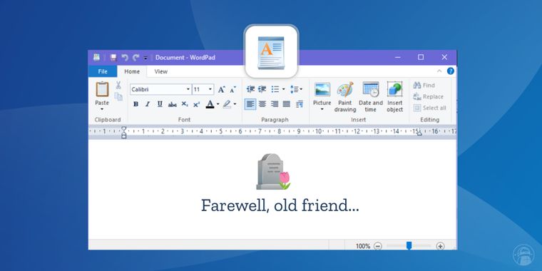Microsoft has finally announced the end of the road for WordPad, a Windows staple since 1995