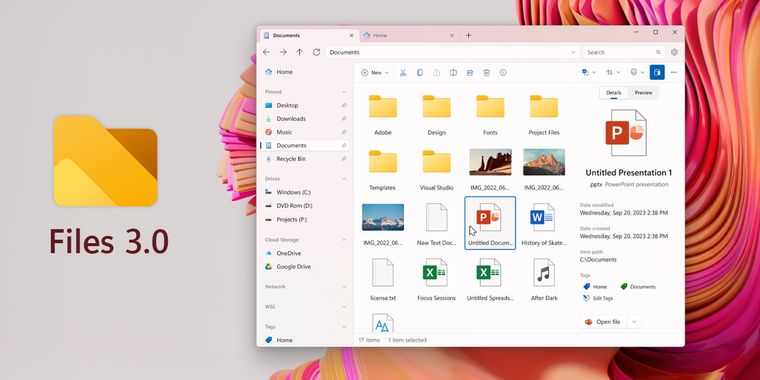 The new version of the free alternative to Windows Explorer, Files v3, is now available