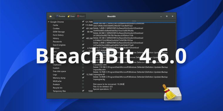 Popular system cleaner BleachBit releases version 4.6.0 with many enhancements