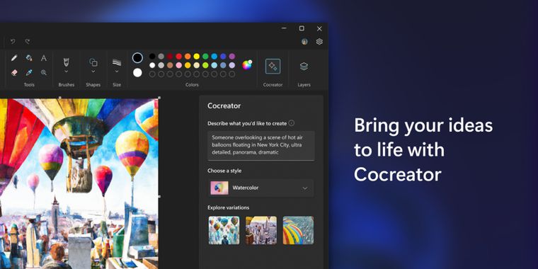 Microsoft officially launches Cocreator image-generating AI feature in Paint app