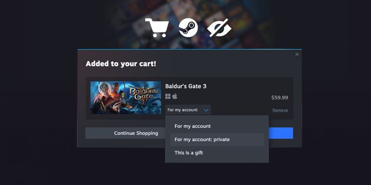 Valve adds privacy feature to Steam, letting users hide purchased games