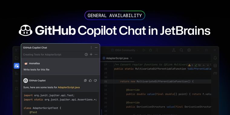 GitHub Copilot Chat is now generally available in all JetBrains IDEs