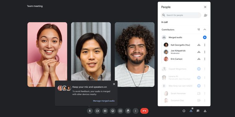 Google Meet introduces adaptive audio to sync microphones from all the laptops in a room
