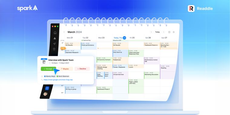 Spark Email has launched a new calendar feature for its desktop version